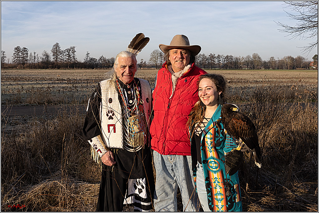 Cheyenne-Halbblut Hunting Wolf in der Falknerei Pierre Schmidt; Gymnich, 09.02.2023